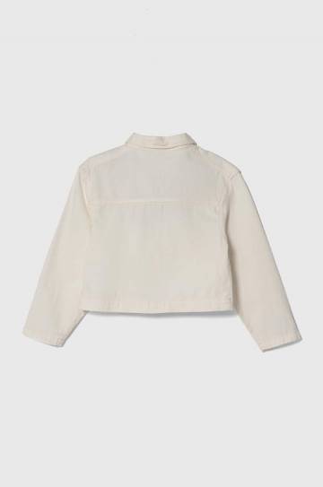 Детская джинсовая куртка United Colors of Benetton цвет бежевый Детская джинсовая куртка United Colors of Benetton цвет бежевый