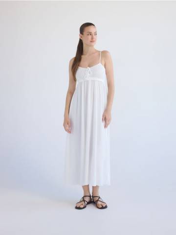 Reserved - Сукня-міді на бретельках - кремовий - WP821-01X Reserved - Сукня-міді на бретельках - кремовий - WP821-01X