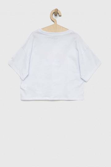 Детская хлопковая футболка Pepe Jeans Non-denim цвет белый
