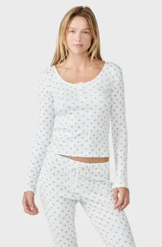 Женский белый топ с узором LAPONY Белый L Etam 6556139