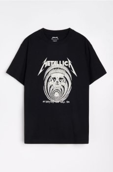 Бавовняна футболка з принтом Metallica - чорний