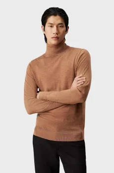 Мужской коричневый шерстяной гольф SUPERIOR WOOL TURTLE NECK Коричневый M Calvin Klein K10K110420
