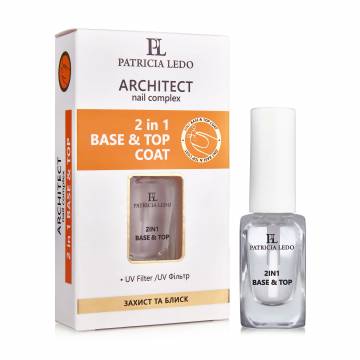Комплекс для защиты и блеска ногтей Patricia Ledo Architect Nail Complex 2 in 1 Base & Top Coat, 10 мл Комплекс для защиты и блеска ногтей Patricia Ledo Architect Nail Complex 2 in 1 Base & Top Coat, 10 мл