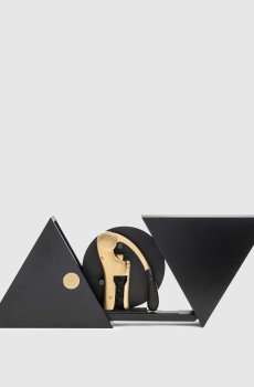 Вертикальный штопор Oeno Motion Gold в деревянном арт-футляре Geometry