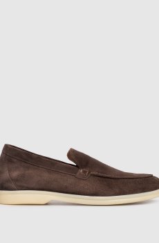Коричневые замшевые лоферы