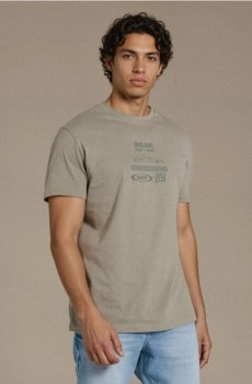 Бавовняна футболка з принтом - блідо-зелений