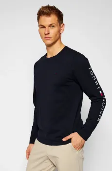 Мужской темно-синий лонгслив TOMMY LOGO TEE Синий L Tommy Hilfiger MW0MW09096