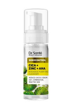 Интенсивная очищающая пенка для лица Dr. Sante Sebocontrol CICA+ZINC+AHA Intensive Purifying Cleanser, 150 мл