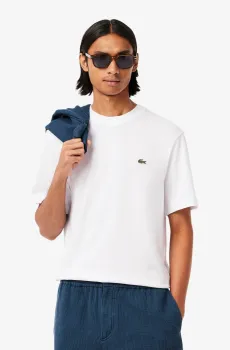 Мужская белая футболка Classic fit Белый M-L Lacoste TH7318001