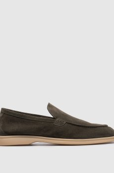 Замшевые лоферы FELIX цвета хаки
