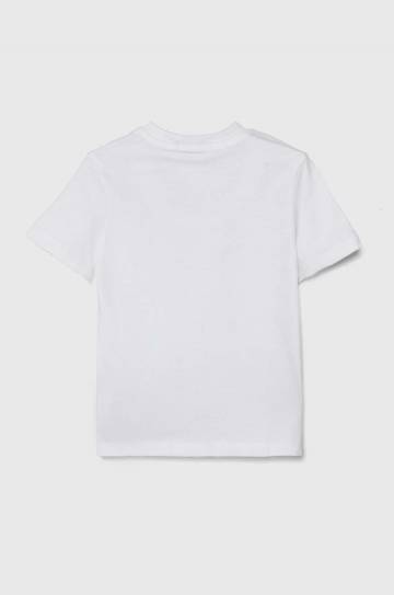 Детская хлопковая футболка Calvin Klein Jeans цвет белый однотонная Детская хлопковая футболка Calvin Klein Jeans цвет белый однотонная