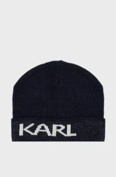 Мужская темно-синяя шапка Синий M Karl Lagerfeld 534322.805601;690