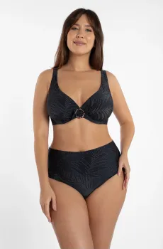 Женские черные трусики от купальника с узором Черный 38 MARC&ANDRE L2419-ZP-MHA