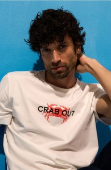 Бавовняна футболка з коротким рукавом - кремовий