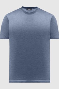 Синяя футболка из шелка