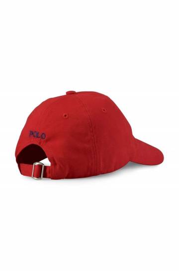 Детская хлопковая кепка Polo Ralph Lauren цвет красный однотонная Детская хлопковая кепка Polo Ralph Lauren цвет красный однотонная
