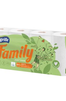 Бумажные полотенца Grite Family 2-слойные, 83 отрыва, 4 рулона