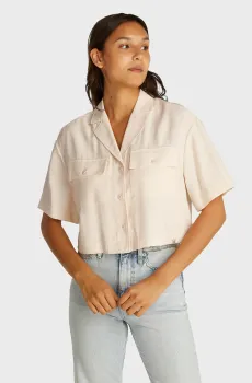 Женская бежевая рубашка ECOVERO Бежевый XS Calvin Klein Jeans J20J225353