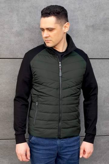 Мужская кофта-ветровка цвета хаки SB-25281-green-smaragt Мужская кофта-ветровка цвета хаки SB-25281-green-smaragt