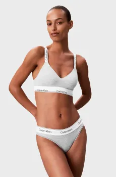 Женский серый бюстгальтер LGHTLY LINED BRALETTE Серый M Calvin Klein LV00QF8504