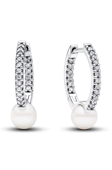 Сережки з перлинами та паве