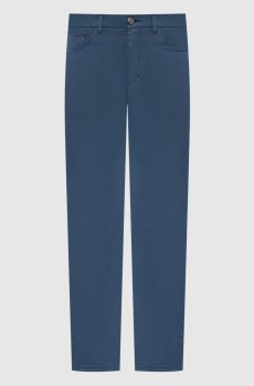 Голубые брюки с патчем логотипа