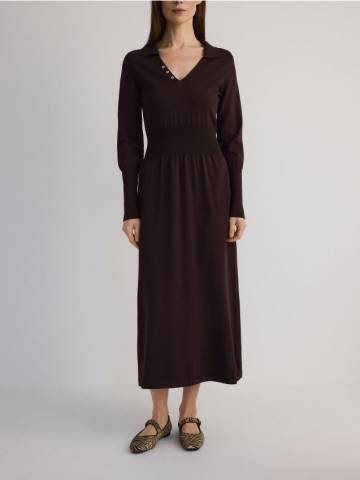 Reserved - LADIES` DRESS - темно коричневий - 976DB-89X Reserved - LADIES` DRESS - темно коричневий - 976DB-89X