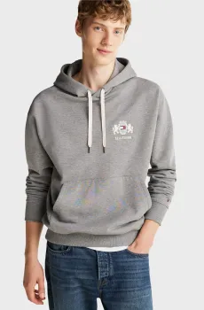 Мужское серое худи HILFIGER SMALL CREST Серый M Tommy Hilfiger MW0MW37462