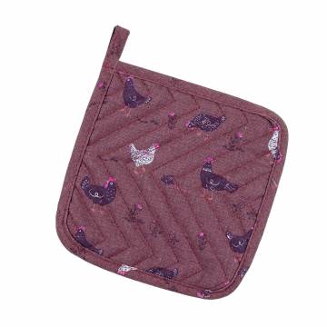 Прихватка кухонная Home Line Прогулка с цыплятами, бордовая/фуксия, 20*20 см (полупанама) (182607) Прихватка кухонная Home Line Прогулка с цыплятами, бордовая/фуксия, 20*20 см (полупанама) (182607)
