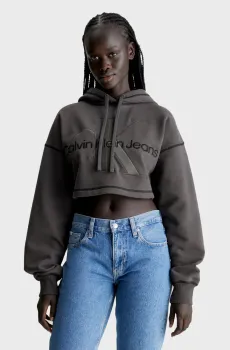 Женское темно-серое худи HERO MONOLOGO Серый L Calvin Klein Jeans J20J222540