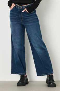 Джинсові кюлоти - темно-синій