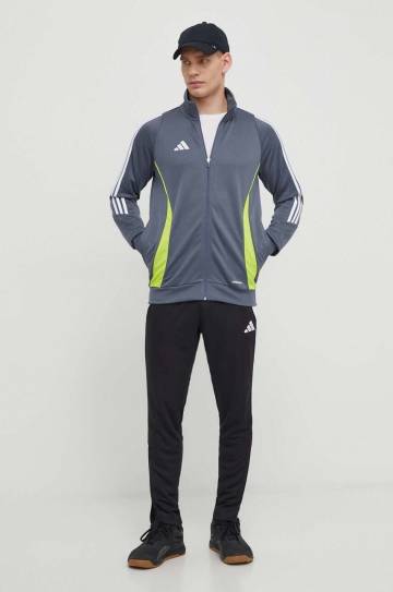Кофта для тренинга adidas Performance Tiro 24 цвет серый узор Кофта для тренинга adidas Performance Tiro 24 цвет серый узор