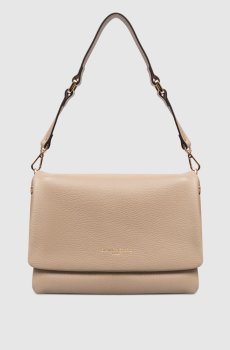 Бежевая кожаная сумка-мессенджер Dollaro