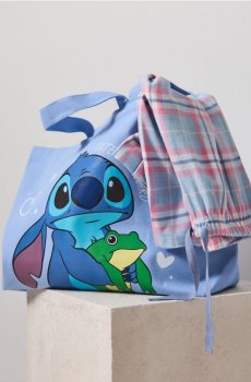 Шопер сумка з принтом Stitch - блакитний