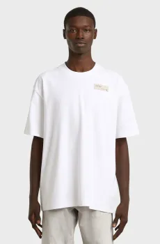 Мужская белая футболка HB badge relaxed Белый L G-Star RAW D28606,E385