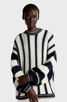 Женский свитер в полоску MIX STRIPE BLN SLV C-NECK SWT LS Разноцветный M-L Tommy Hilfiger WW0WW45914