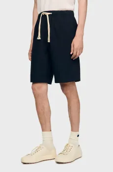 Мужские темно-синие шорты Синий 42 Sandro SHPBE00103_Navy Blue
