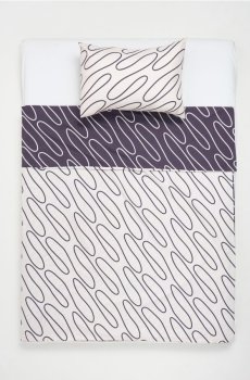 Комплект візерункової постільної білизни - кремовий