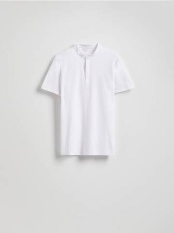Reserved - Поло с узором slim fit - білий - 868DI-00X Reserved - Поло с узором slim fit - білий - 868DI-00X
