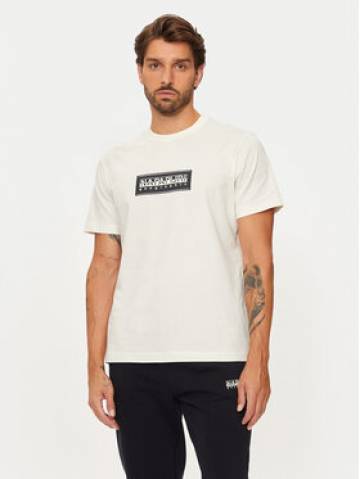 Napapijri Футболка S-box Logo NP0A4I3L Écru Regular Fit