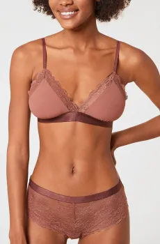 Женский коричневый бюстгальтер с мягкой треугольной чашкой DITSY Коричневый 70B Etam 6531365