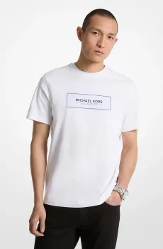 Мужская белая футболка NEW FLAGSHIP TEE Белый S Michael Kors CT4525L1V2