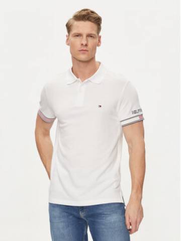 Tommy Hilfiger Поло Flag MW0MW34780 Білий Slim Fit Tommy Hilfiger Поло Flag MW0MW34780 Білий Slim Fit