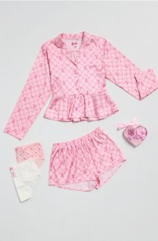 Піжамний комплект із двох предметів Barbie - пастельний рожевий