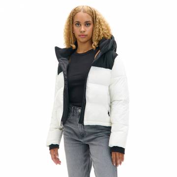 Cropp - Стьобана дута куртка з капюшоном - білий Cropp - Стьобана дута куртка з капюшоном - білий