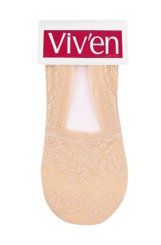 Подследники женские Viven petty кружевные, средние, бежевые, размер 35-37
