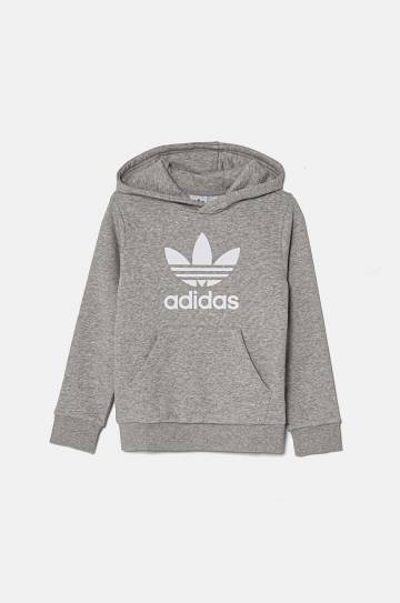 Детская кофта adidas Originals TREFOIL HOODIE цвет серый с капюшоном с принтом IY7442 Детская кофта adidas Originals TREFOIL HOODIE цвет серый с капюшоном с принтом IY7442