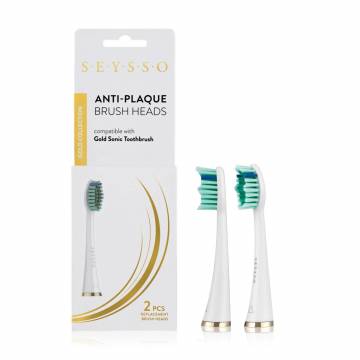 Сменные насадки для электрической зубной щетки Seysso Gold Anti-Plaque White, 2 шт Сменные насадки для электрической зубной щетки Seysso Gold Anti-Plaque White, 2 шт