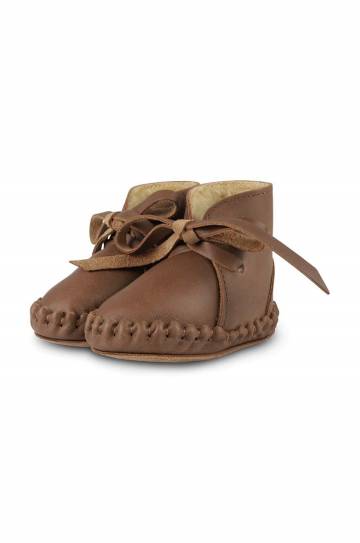 Кожаные кроссовки для младенцев Donsje Pina Classic Booties цвет коричневый 1018200 Кожаные кроссовки для младенцев Donsje Pina Classic Booties цвет коричневый 1018200