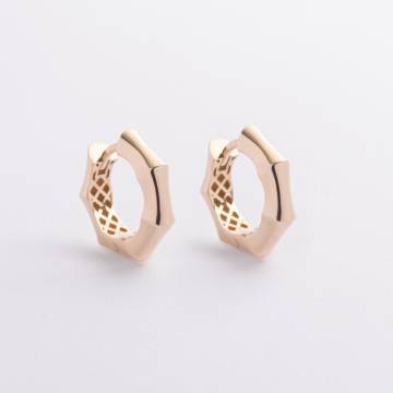 Серьги - кольца "Selesta" в желтом золоте mini с09556 Серьги - кольца "Selesta" в желтом золоте mini с09556